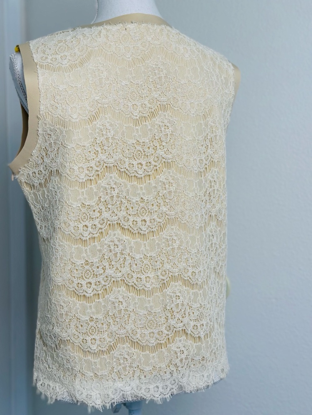 Hazelhaze Sleeveless Cream Lace Top Size Large - Picture 2 of 10